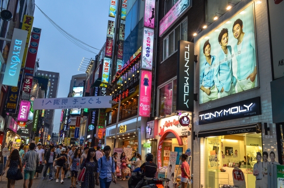 Myeong-dong (read: shopping paradise)