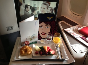 Breakfast on Cathay Pacific Business Class